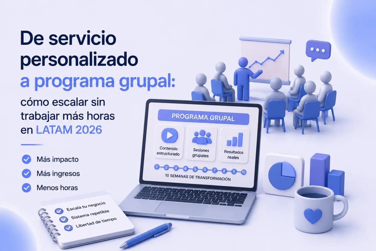 De servicio personalizado a programa grupal: cómo escalar sin trabajar más horas en LATAM 2026