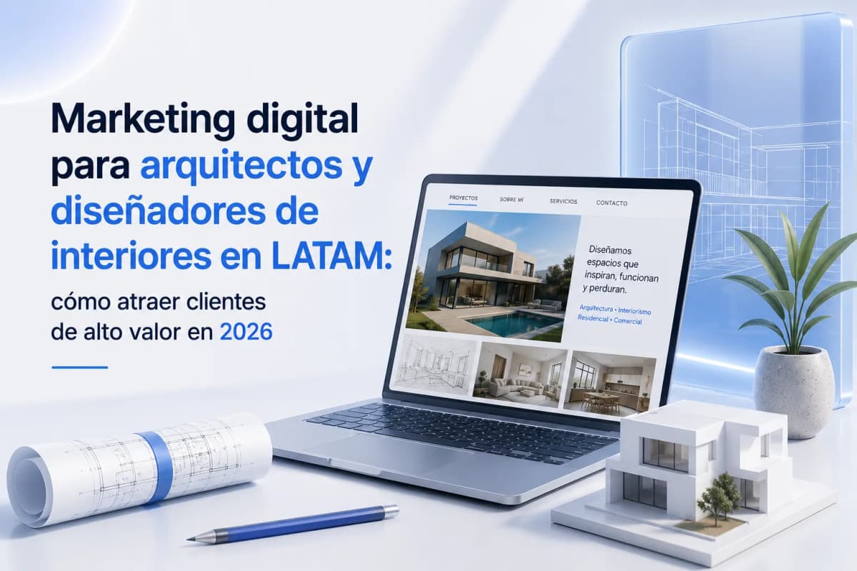 Marketing digital para arquitectos y diseñadores de interiores en LATAM: cómo atraer clientes de alto valor en 2026