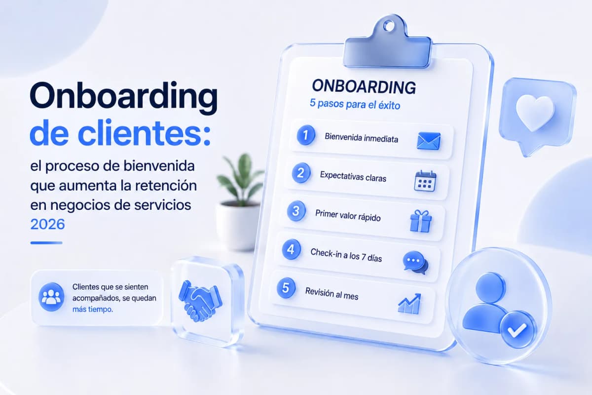 Onboarding de clientes: el proceso de bienvenida que aumenta la retención en negocios de servicios 2026