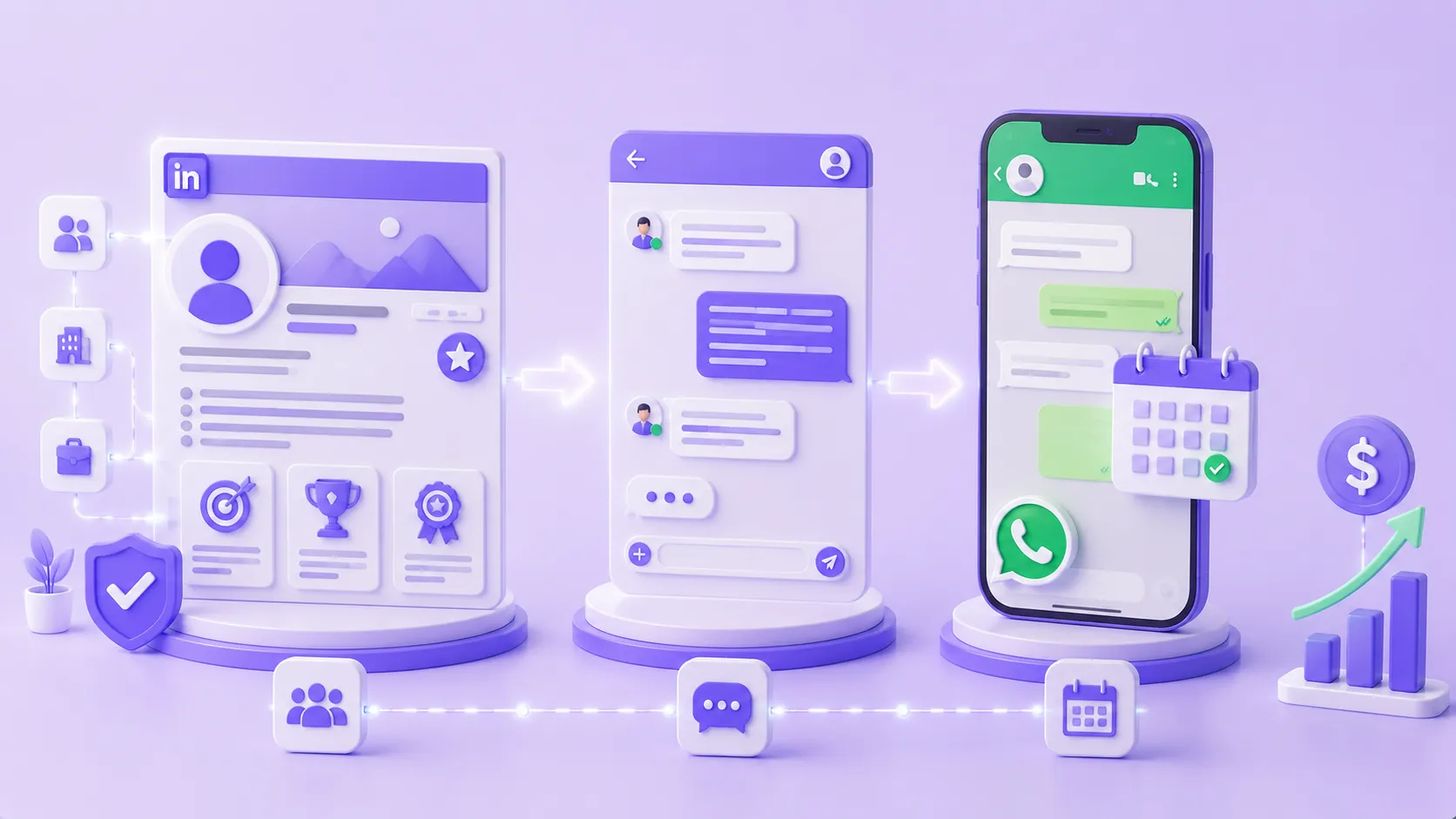 Smartphone mostrando una interfaz profesional tipo LinkedIn.